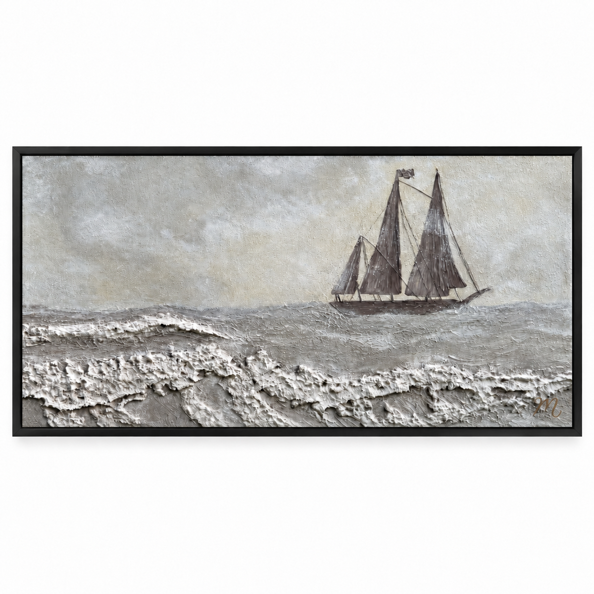 Altamar - cuadro decorativo, marco negro mate