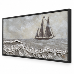 Altamar - cuadro decorativo, marco negro mate (vista lateral)