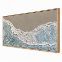 Mar Alto - cuadro decorativo, marco natural (vista lateral)