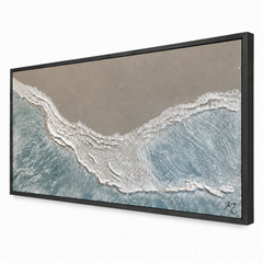 Mar Alto - cuadro decorativo, marco negro mate (vista lateral)
