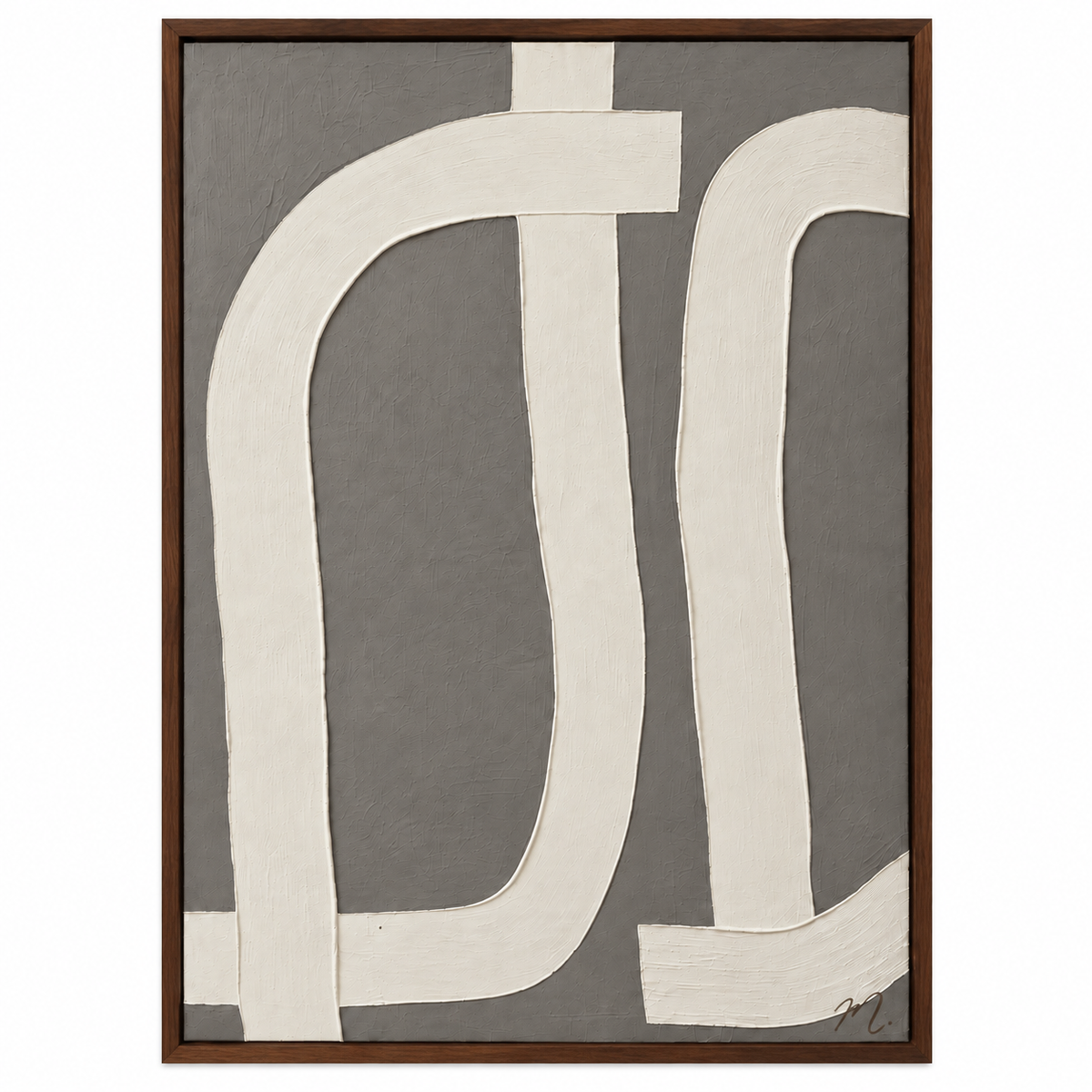 Camino Cruzado - cuadro decorativo, marco nogal