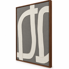 Camino Cruzado - cuadro decorativo, marco nogal (vista lateral)