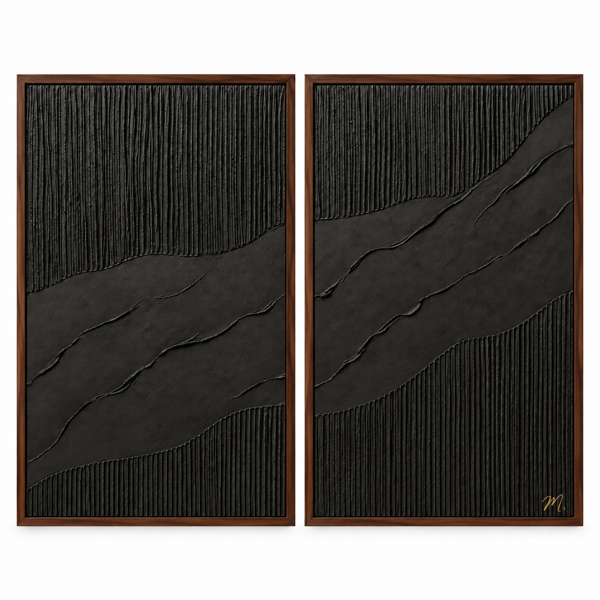 Darkness - cuadro decorativo, marco nogal