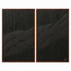 Darkness - cuadro decorativo, marco nogal