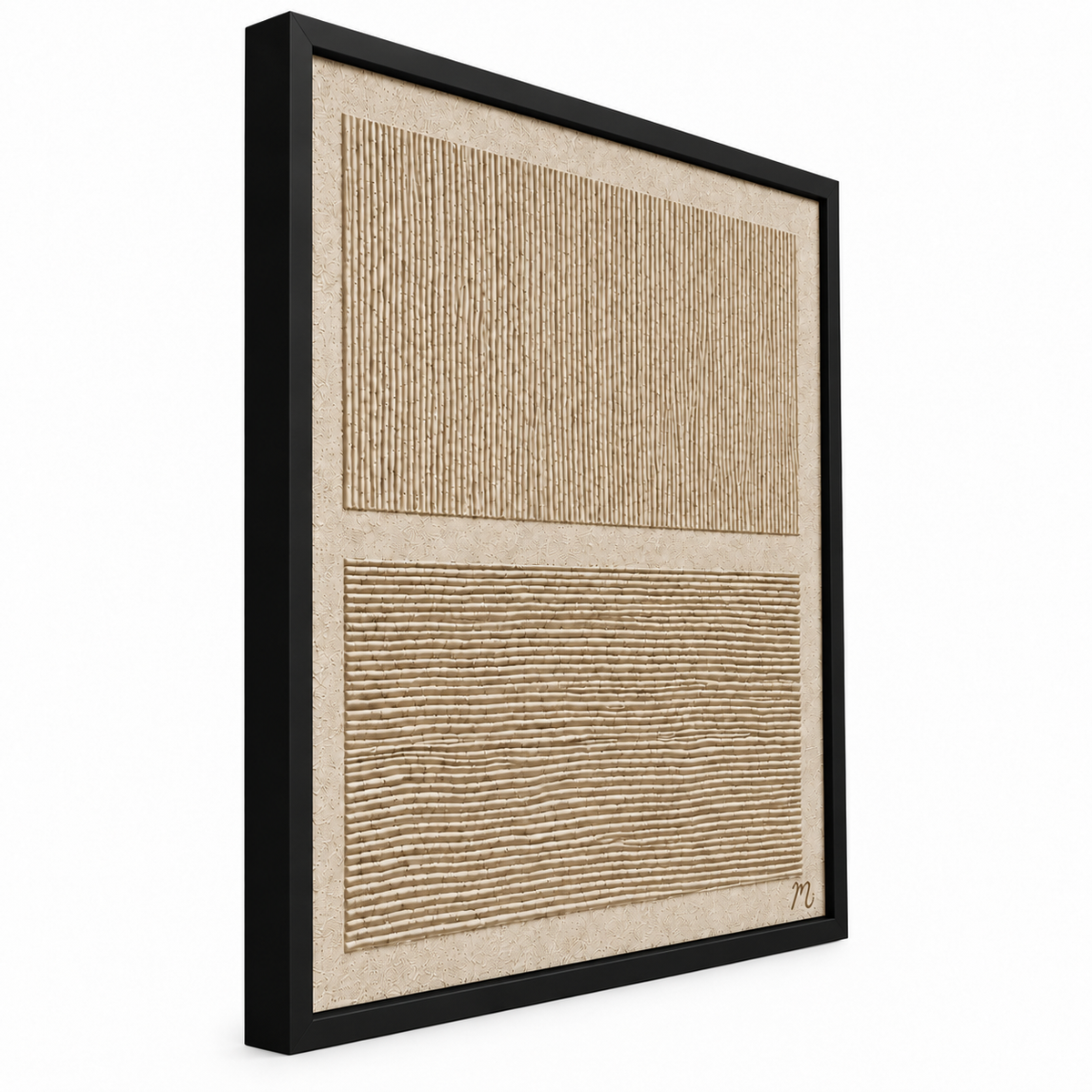 Dualidad - cuadro decorativo, marco negro mate (vista lateral)