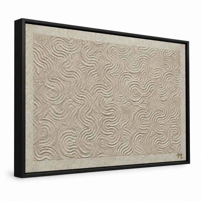 Duna - cuadro decorativo, marco negro mate (vista lateral)