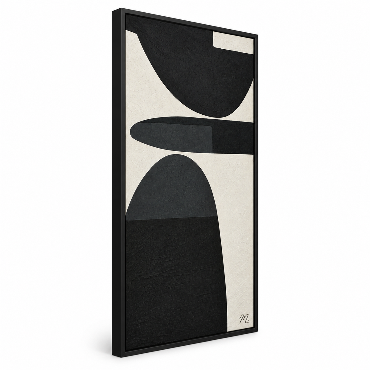 Eclipse - cuadro decorativo, marco negro mate (vista lateral)