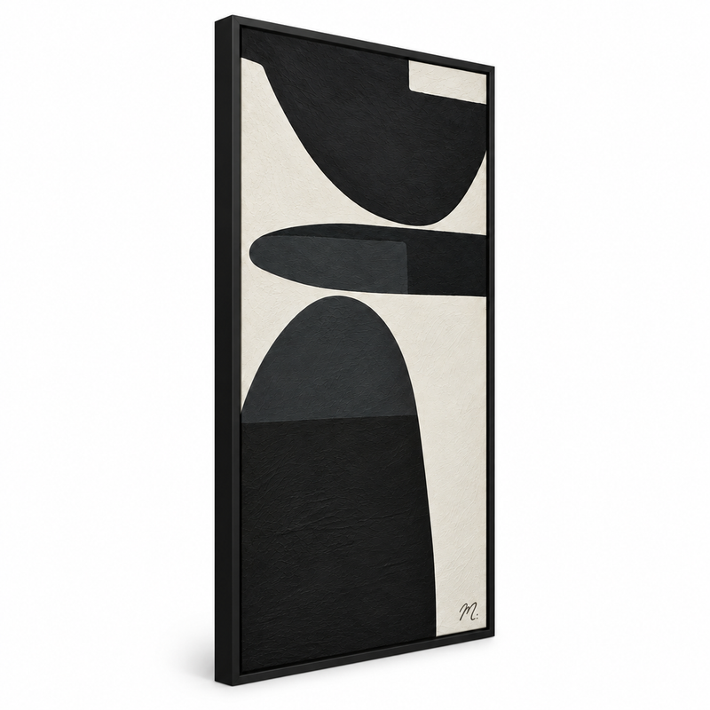 Eclipse - cuadro decorativo, marco negro mate (vista lateral)