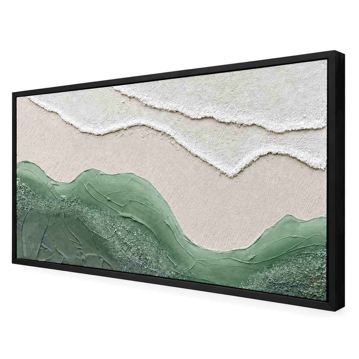 Mar Egeo - cuadro decorativo, marco negro mate (vista lateral)
