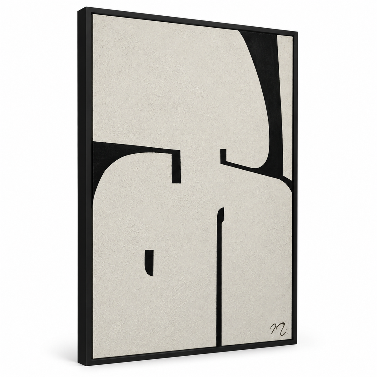 Enigma - cuadro decorativo, marco negro mate (vista lateral)