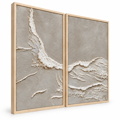 Marea - cuadro decorativo, marco natural (vista lateral)