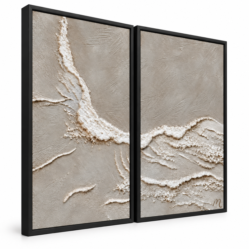 Marea - cuadro decorativo, marco negro mate (vista lateral)