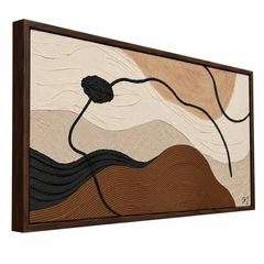 Mocca - cuadro decorativo, marco nogal (vista lateral)