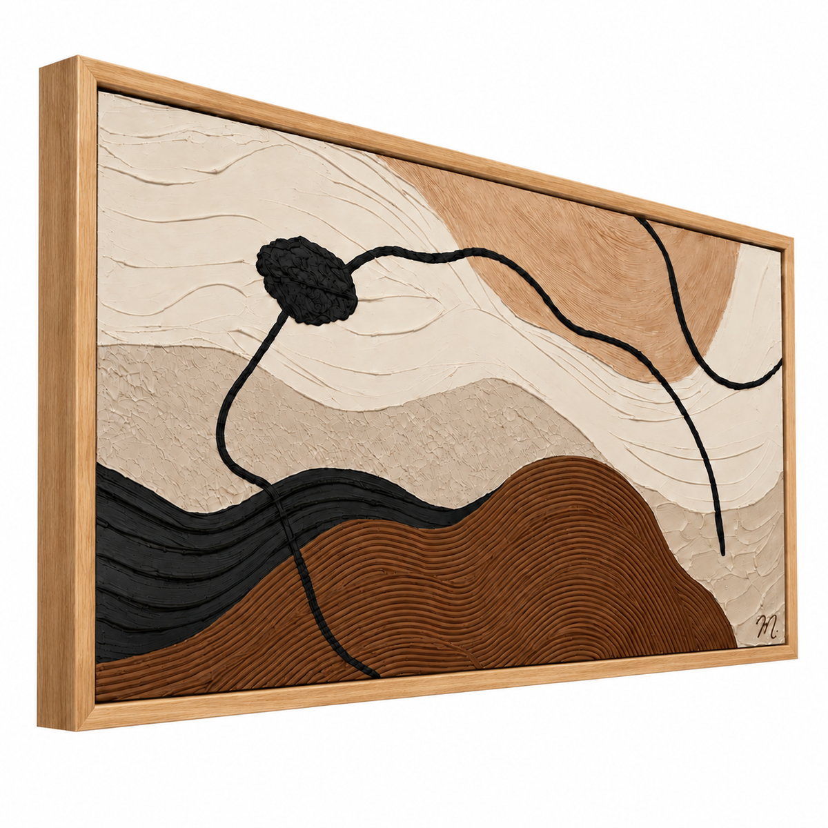 Mocca - cuadro decorativo, marco natural (vista lateral)