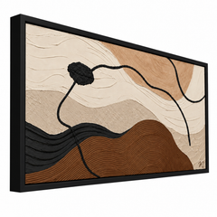 Mocca - cuadro decorativo, marco negro mate (vista lateral)