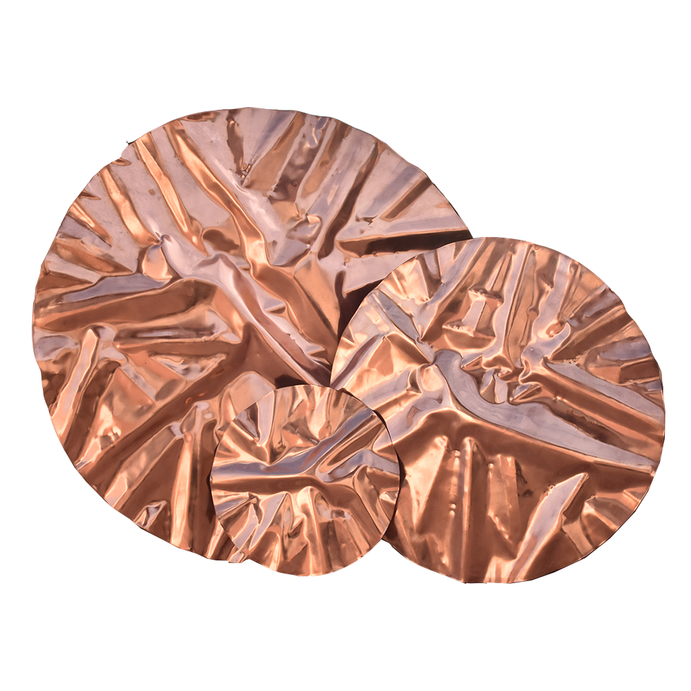 MARES - JUEGO DE PLACAS CIRCULARES DECORATIVAS DE COBRE