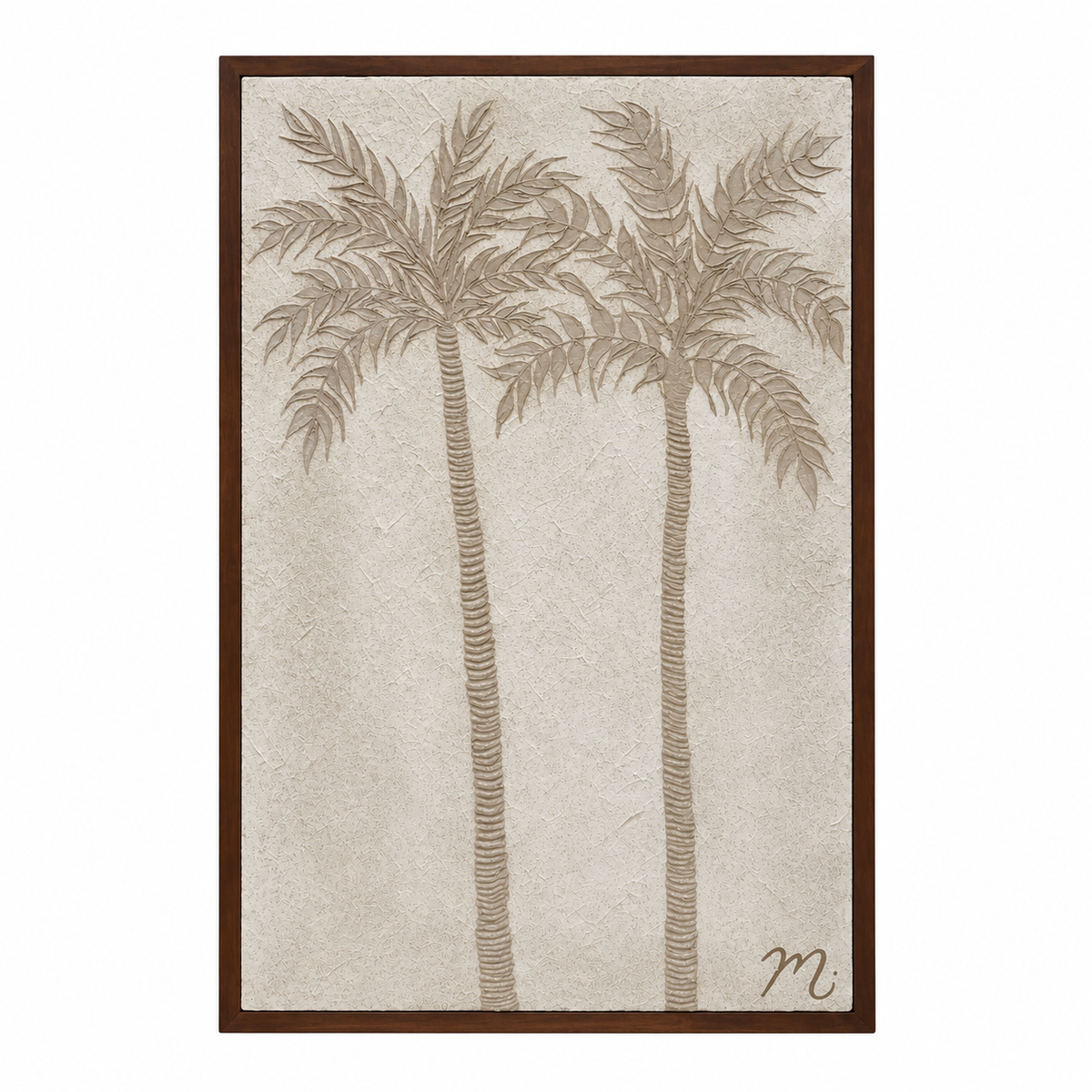 Palmar - cuadro decorativo, marco nogal
