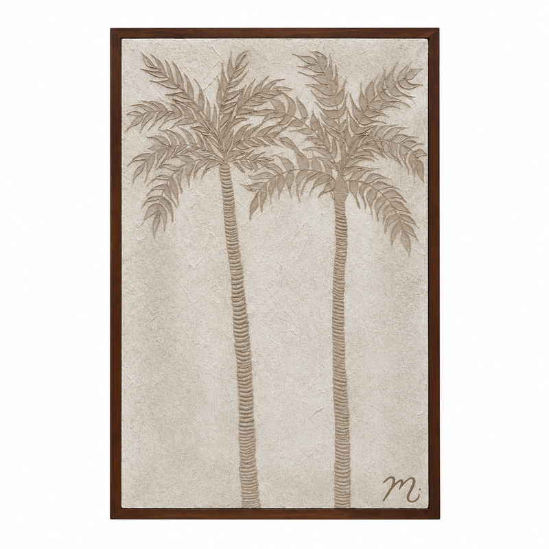 Palmar - cuadro decorativo, marco nogal