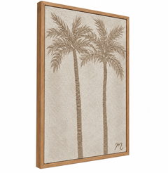 Palmar - cuadro decorativo, marco natural (vista lateral)