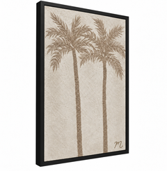 Palmar - cuadro decorativo, marco negro mate (vista lateral)