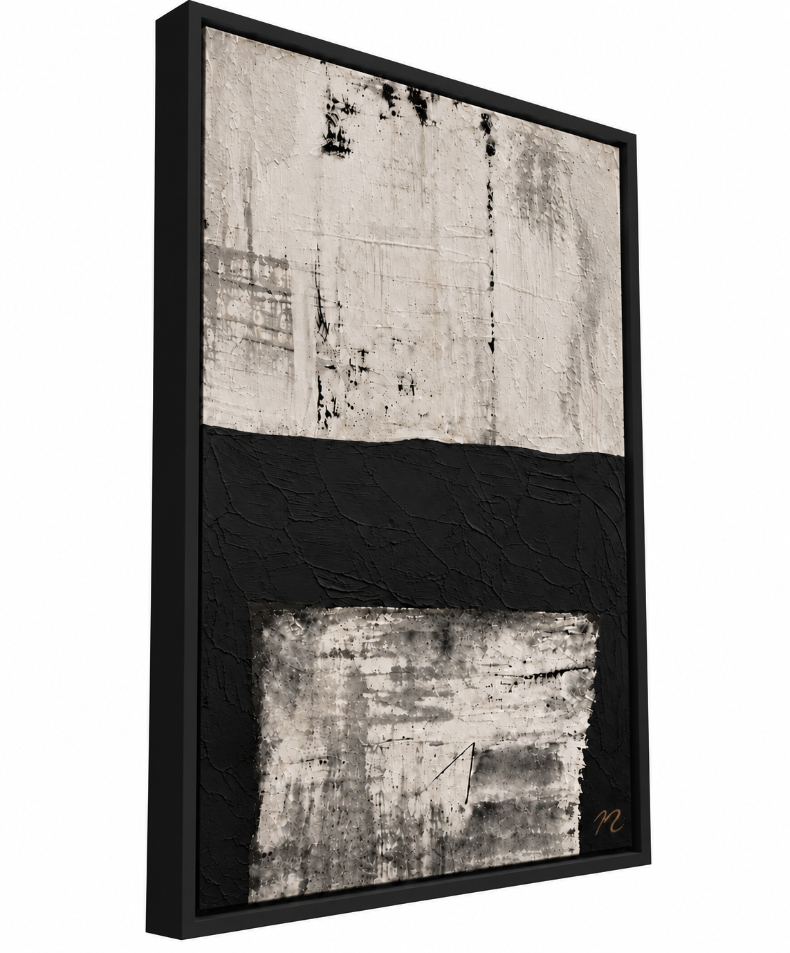 Pasaje - cuadro decorativo, marco negro mate (vista lateral)