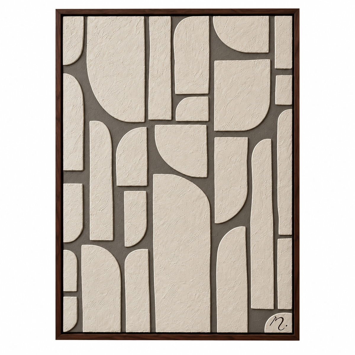 Piezas - cuadro decorativo, marco nogal