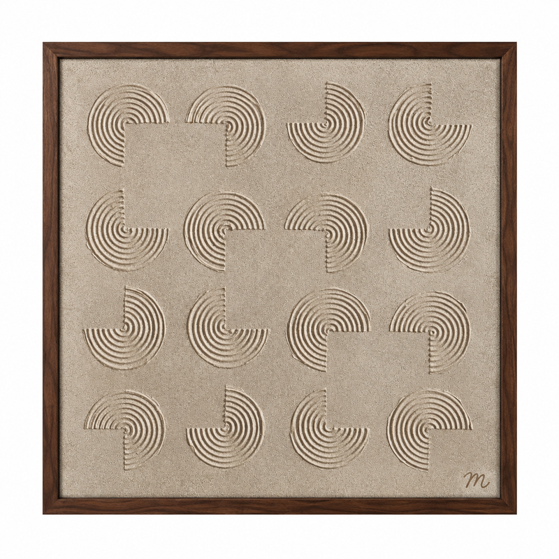 Espiral - cuadro decorativo, marco nogal