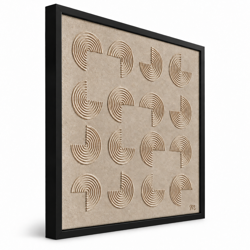 Espiral - cuadro decorativo, marco negro mate (vista lateral)