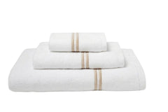 TOALLAS CO.DISEÑO CON 2 CORDONES BORDADOS - Set completo - Beige